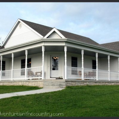 Country Christmas Decorating Idea #1: Greenery on the Porch